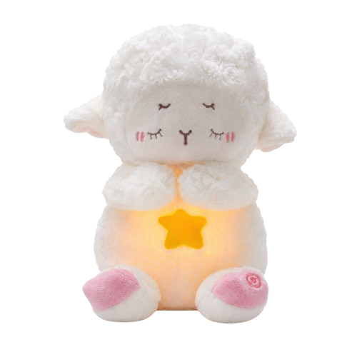 Peluche veilleuse Moony qui diffuse une lumière douce dans le noir